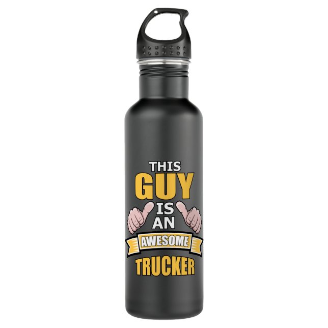 Trucker Truck Liebe LKWs Funny Gift Idee Edelstahlflasche (Vorderseite)