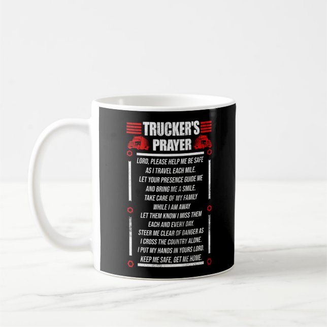 Trucker Truck Trucker's Gebet Gott Glauben Kaffeetasse (Links)