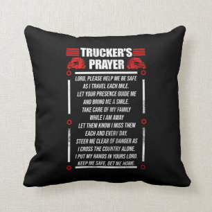 Trucker Truck Trucker's Gebet Gott Glauben Kissen
