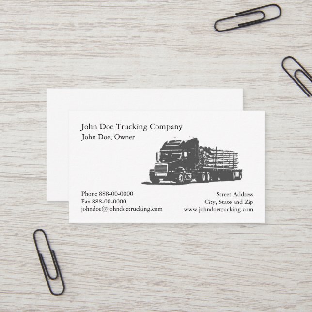 Trucker Trucking Business Card Visitenkarte (Vorderseite/Rückseite Beispiel)