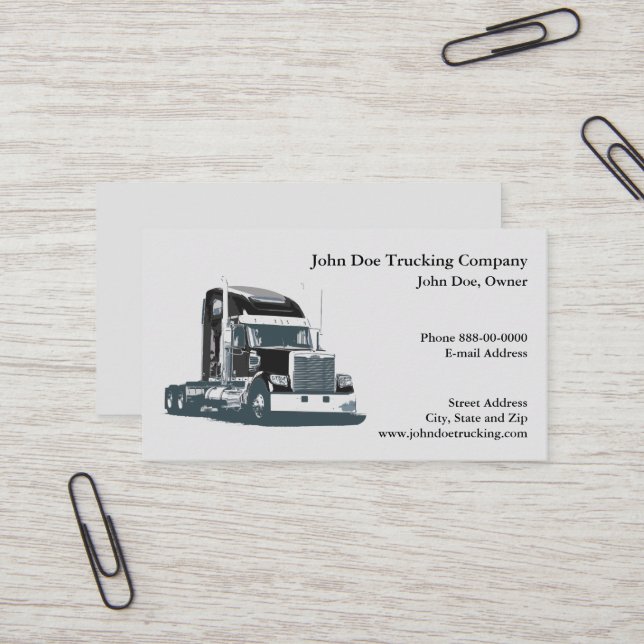 Trucker Trucking Business Card Visitenkarte (Vorderseite/Rückseite Beispiel)