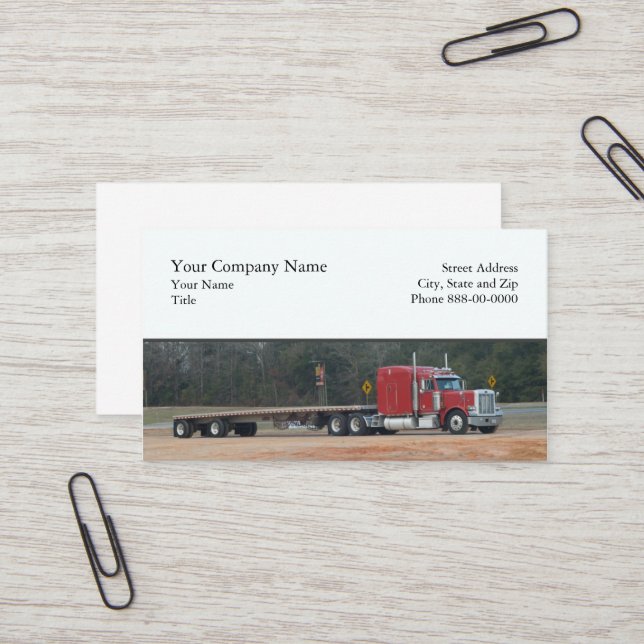 Trucker Trucking Business Card Visitenkarte (Vorderseite/Rückseite Beispiel)