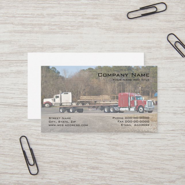Trucker Trucking Business Card Visitenkarte (Vorderseite/Rückseite Beispiel)