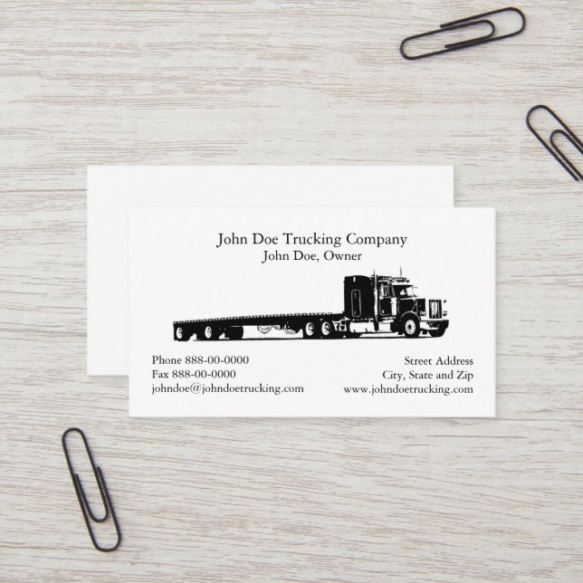 Trucker Trucking Business Card Visitenkarte (Vorderseite/Rückseite Beispiel)