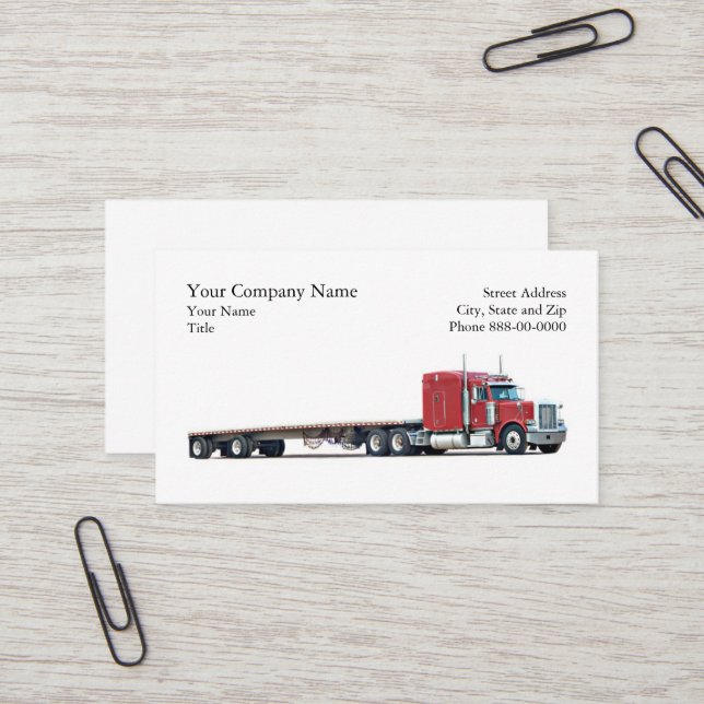 Trucker Trucking Business Card Visitenkarte (Vorderseite/Rückseite Beispiel)