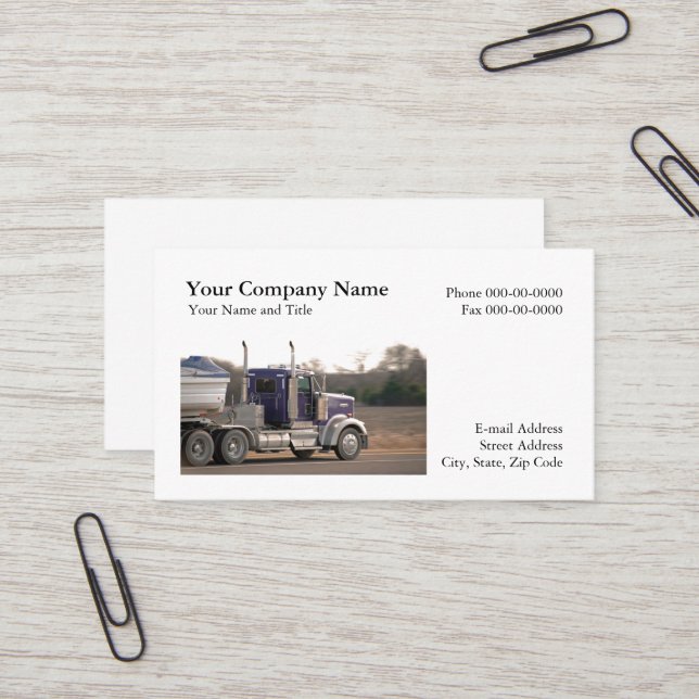 Trucker Trucking Business Card Visitenkarte (Vorderseite/Rückseite Beispiel)