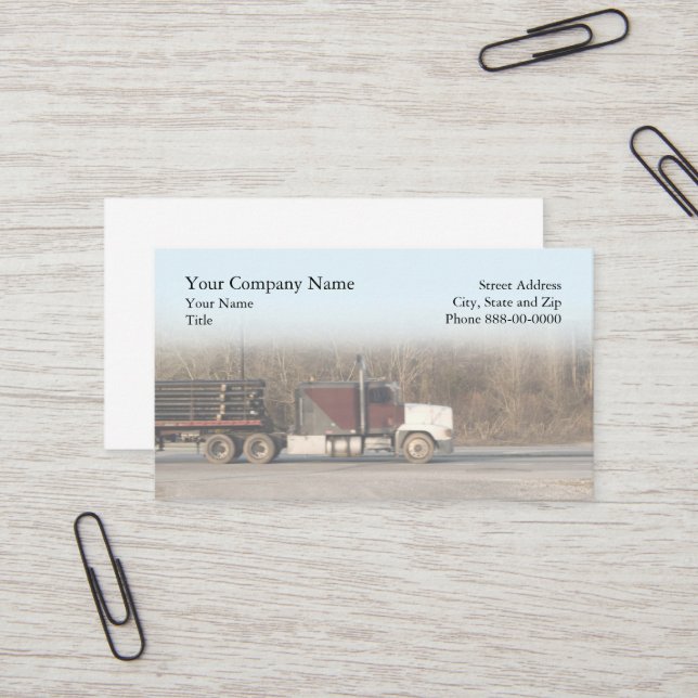 Trucker Trucking Business Card Visitenkarte (Vorderseite/Rückseite Beispiel)