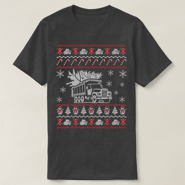 Trucker Ugly Christmas Sweater Funny Geschenke für T-Shirt (Design vorne)