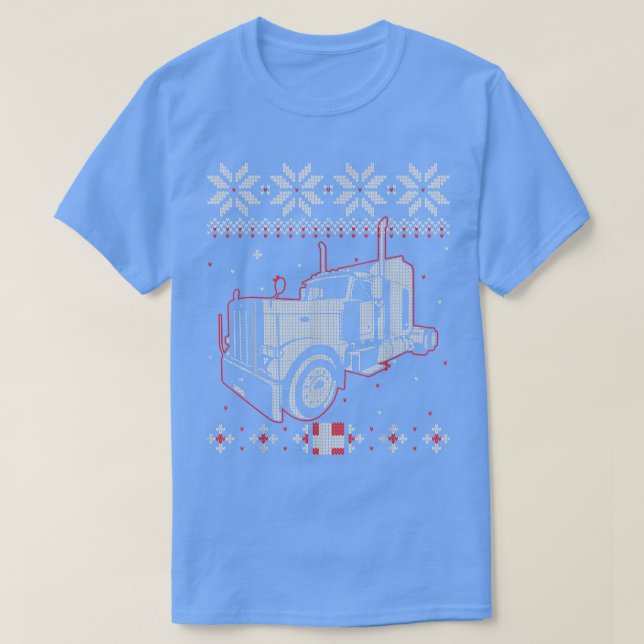 Trucker Ugly Christmas Sweater Truck Fahrer  T-Shirt (Design vorne)