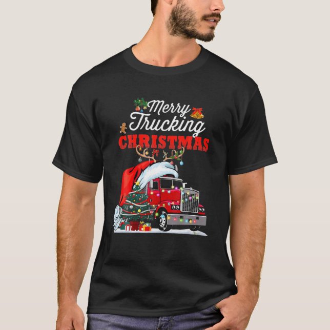 Trucker Weihnachten Frohe Trucking Weihnachten für T-Shirt (Vorderseite)