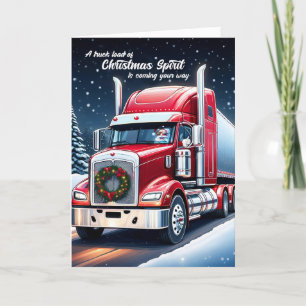 Trucker Weihnachtsgeist mit Thumbs Up Santa Feiertagskarte