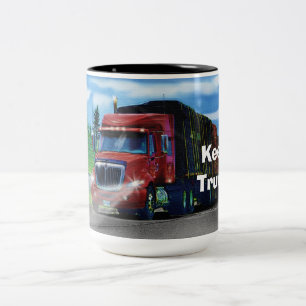 TRUCKERS BIG RIG RED TRUCK COFFEE TASSE