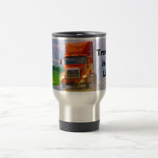 TRUCKERS BIG RIG RED TRUCK REISE MUG REISEBECHER