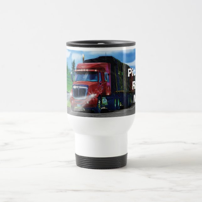 TRUCKERS BIG RIG RED TRUCK REISE MUG REISEBECHER (Mittel)