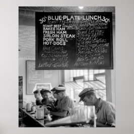 Trucker's Cafe, 1940. Vintages Foto Poster