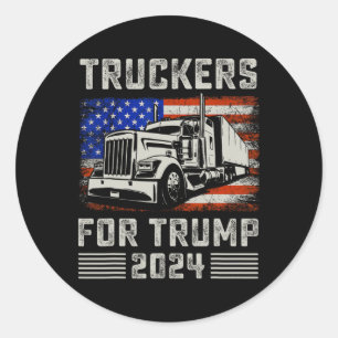 Truckers For Trump Amerikanische Flagge - Trump Vi Runder Aufkleber