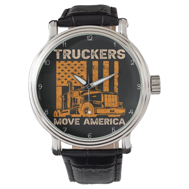 Truckers Move America: Orange Pride Armbanduhr (Vorderseite)