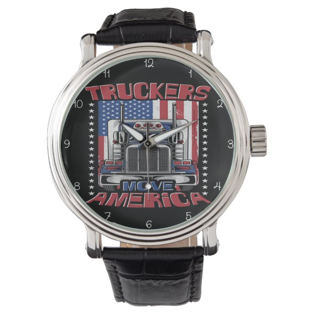 Truckers Move America: Stars and Stripes Armbanduhr (Vorderseite)