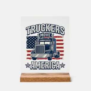 Truckers Move America Vintage Truck T-Shirt Design Acrylschild