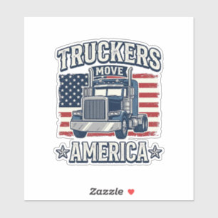 Truckers Move America Vintage Truck T-Shirt Design Aufkleber