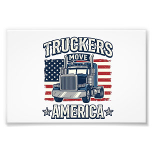 Truckers Move America Vintage Truck T-Shirt Design Fotodruck