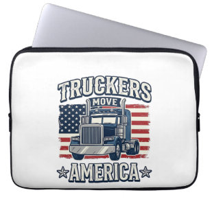 Truckers Move America Vintage Truck T-Shirt Design Laptopschutzhülle