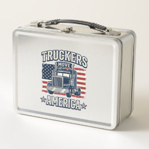 Truckers Move America Vintage Truck T-Shirt Design Metall Brotdose