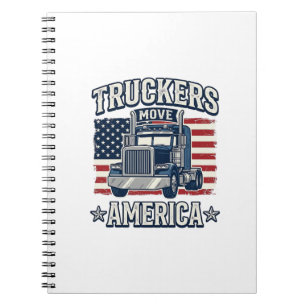 Truckers Move America Vintage Truck T-Shirt Design Notizblock