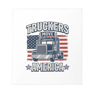 Truckers Move America Vintage Truck T-Shirt Design Notizblock