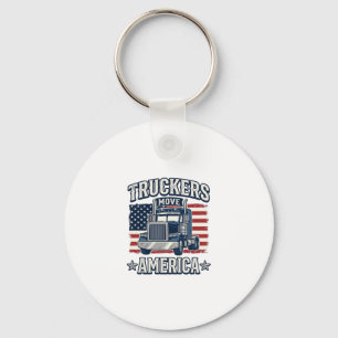 Truckers Move America Vintage Truck T-Shirt Design Schlüsselanhänger