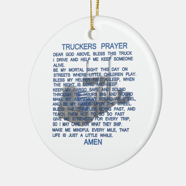 Truckers Prayer Keramik Ornament (Links)