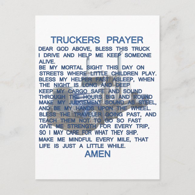 Truckers Prayer Postkarte (Vorderseite)