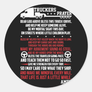 Truckers Prayer Runder Aufkleber