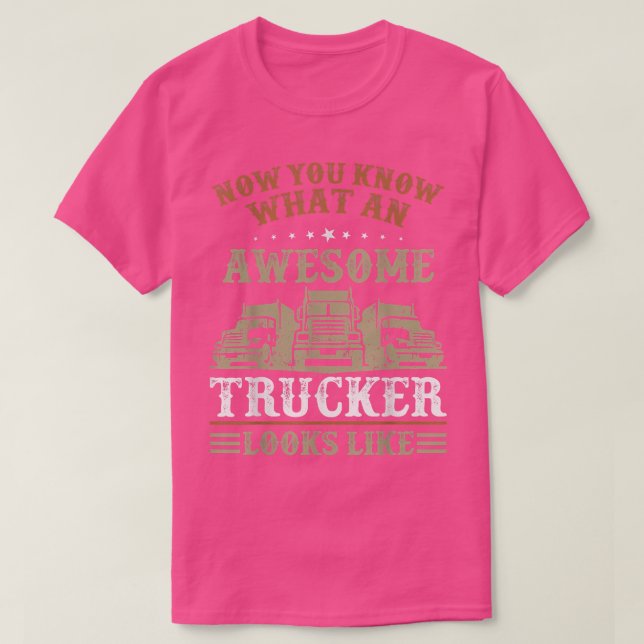 Truckers What An Awesome Trucker Looks Like Truck  T-Shirt (Design vorne)