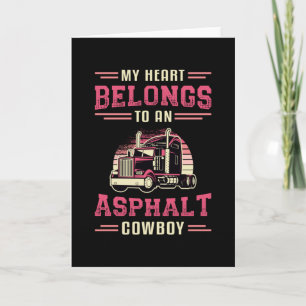 Truckersfrau Mein Herz gehört Asphalt Cowboy Liebe Karte