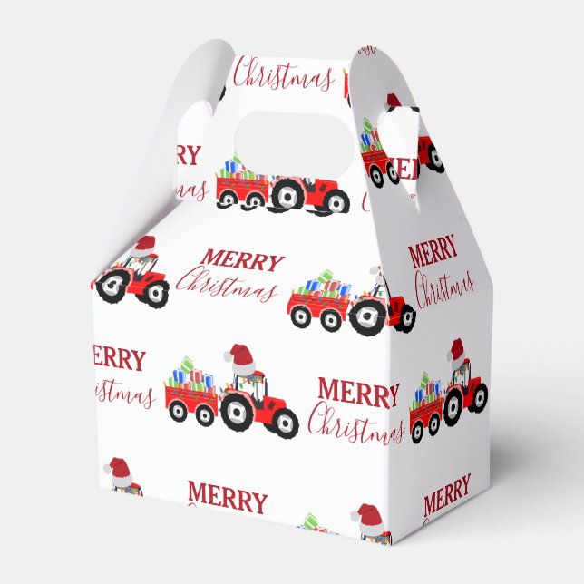 Truckfarm Red Christmas Tractor Geschenkschachtel (Vorderseite)