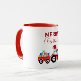 Truckfarm Red Christmas Tractor Tasse