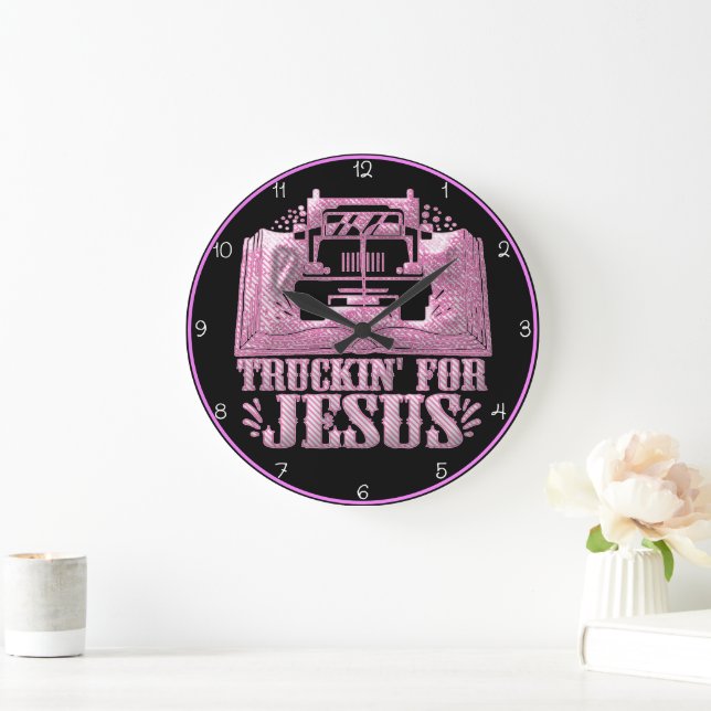 Truckin' Für Jesus: Rosa Glaube Große Wanduhr (Zuhause)