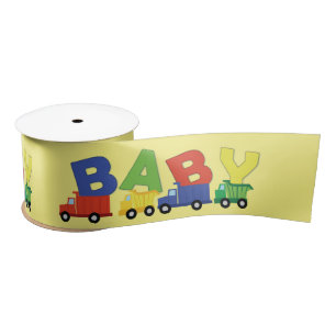 Trucks Boy Baby Shower Construction Niedlich Satinband