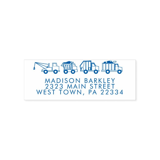 Trucks Boys Niedliche Rücksendeadresse-Briefmarke  Permastempel (Design)