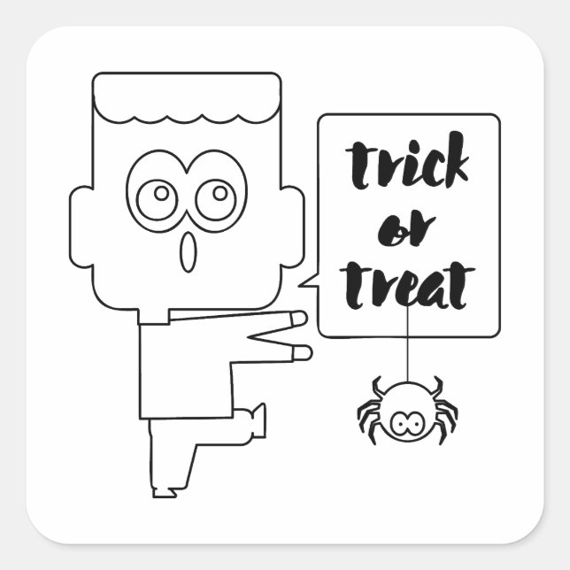 Truco o trato quadratischer aufkleber (Vorderseite)