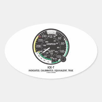 True Airspeed Indicator (ICE-T Mnemonic) Ovaler Aufkleber
