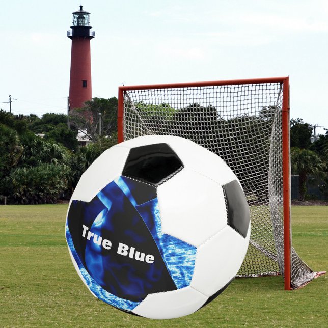 True Blue Abstrakt Customizable Fußball (Von Creator hochgeladen)