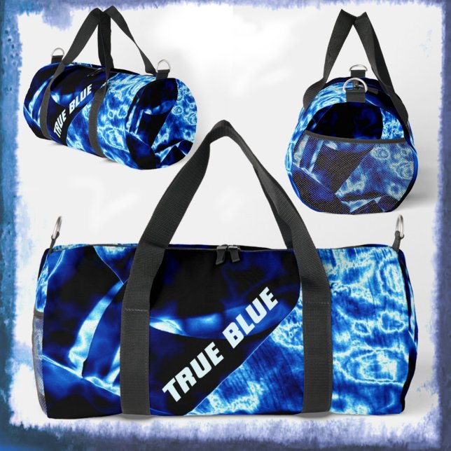 True Blue Edgy Bold modern anpassbar Duffle Bag (Von Creator hochgeladen)