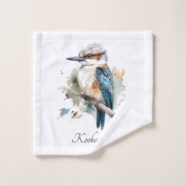 True Blue Kookaburra, Brauch Badhandtuch Set (Waschlappen)