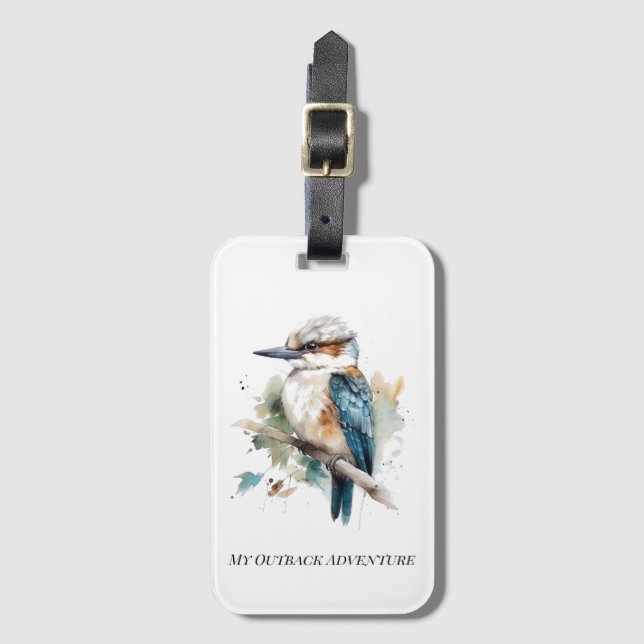 True Blue Kookaburra, custom Gepäckanhänger (Vorderseite Vertikal)