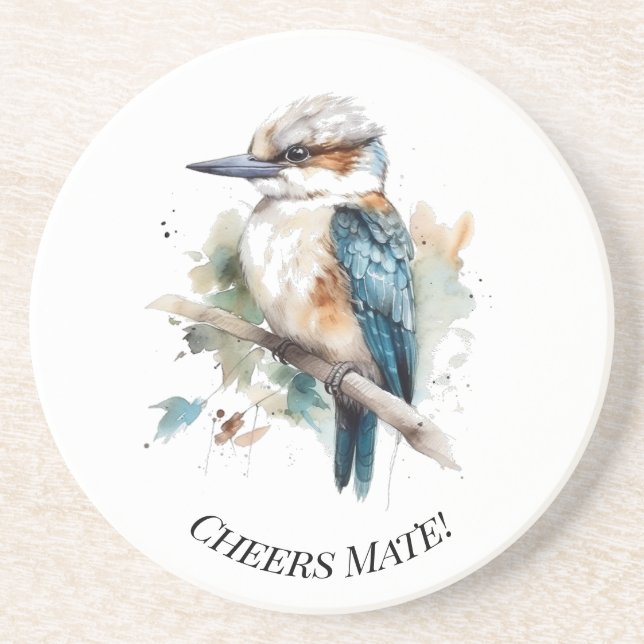 True Blue Kookaburra, custom Getränkeuntersetzer (Vorne)