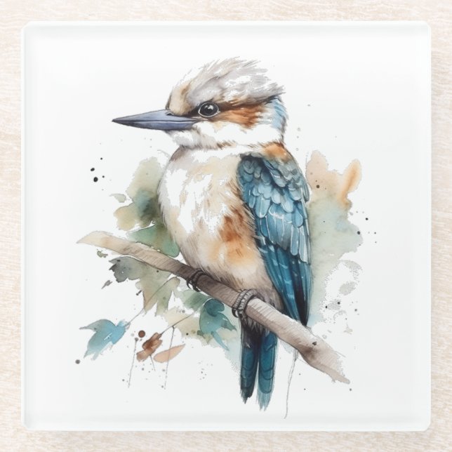 True Blue Kookaburra Glasuntersetzer (Vorderseite)
