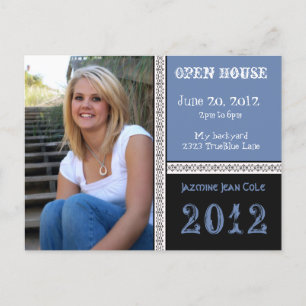 True Blue Open House Postcard Einladungspostkarte