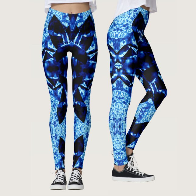 True Blue Polynesisches Abstraktes Muster Leggings (Von Creator hochgeladen)